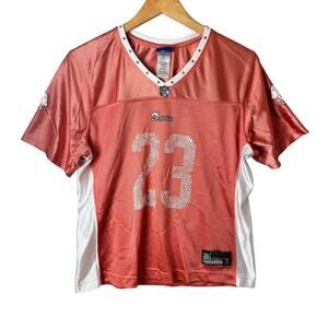 Reebok Studded Miami Football Jersey Women’s L #23 Brown Short Sleeve Dolphins